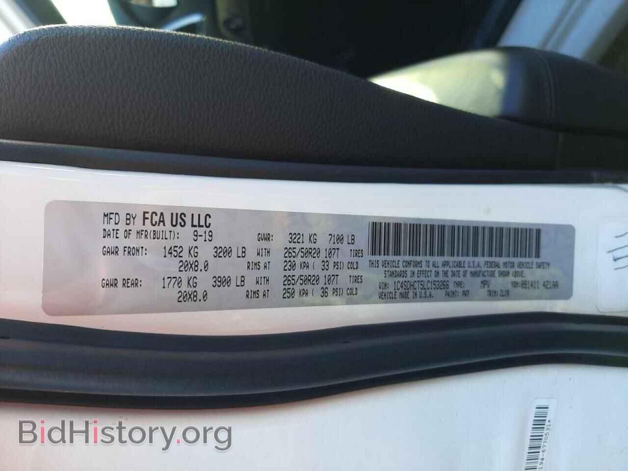 2020 DODGE DURANGO - VIN: 1C4SDHCT5LC153266 - Photo 10