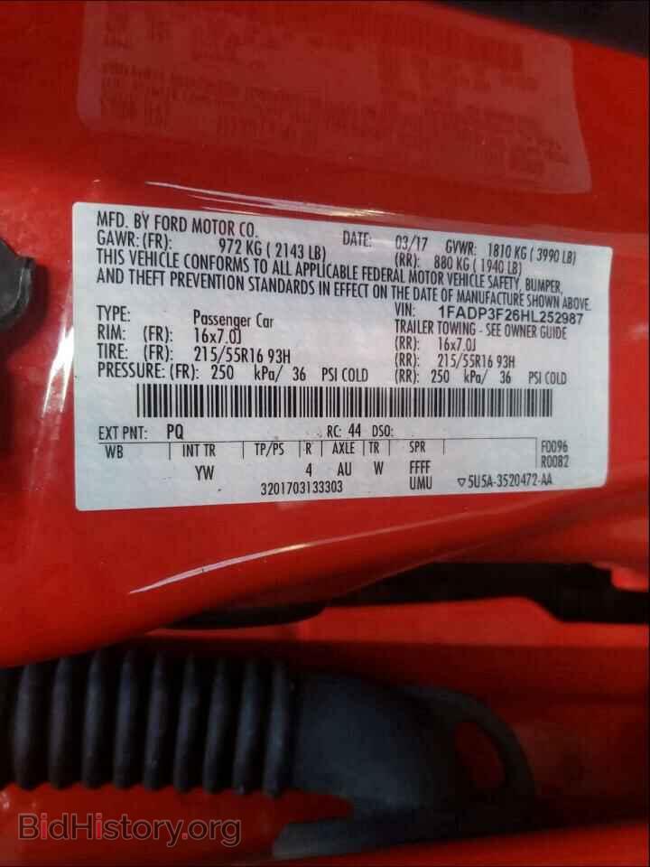 2017 FORD FOCUS - VIN: 1FADP3F26HL252987 - Фото 10