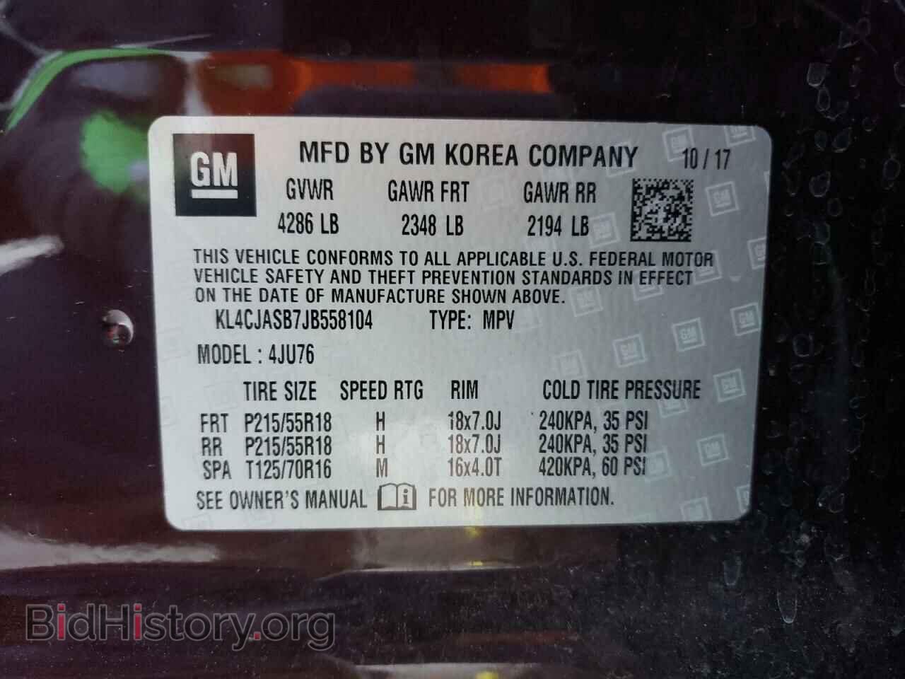 2018 BUICK ENCORE - VIN: KL4CJASB7JB558104 - Photo 10