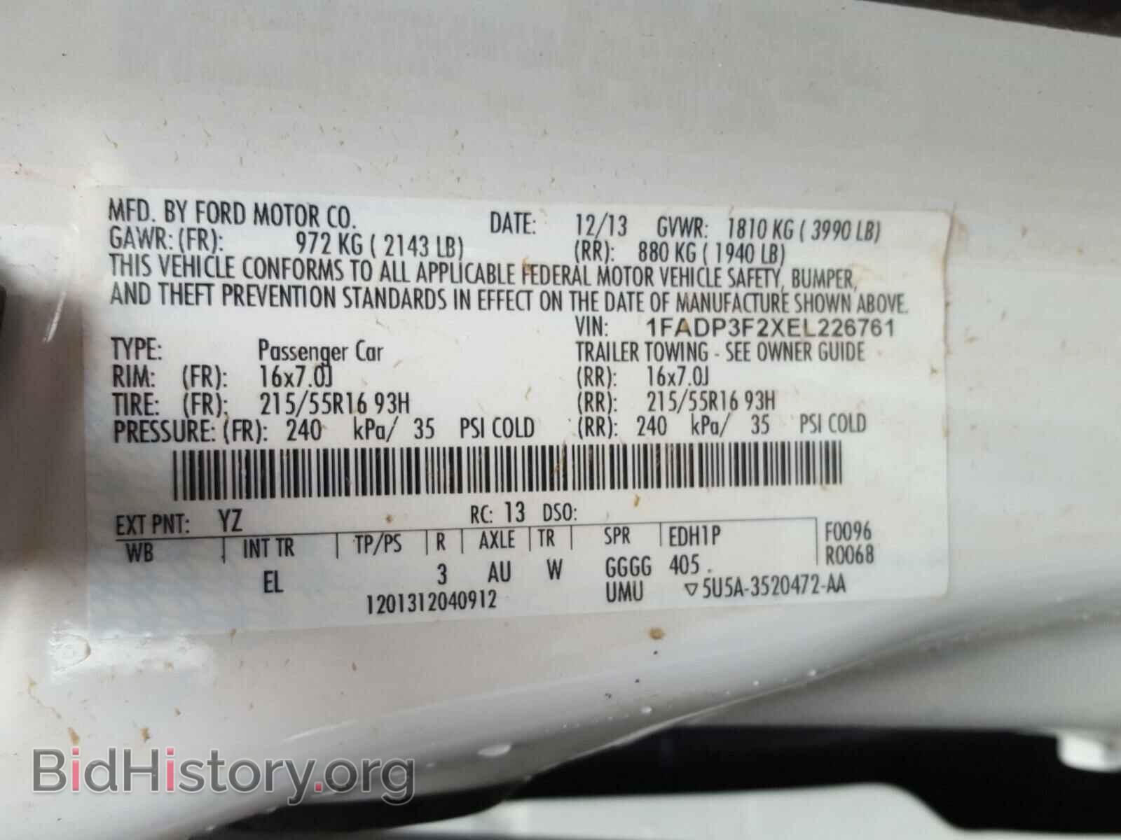 2014 FORD FOCUS - VIN: 1FADP3F2XEL226761 - Фото 10
