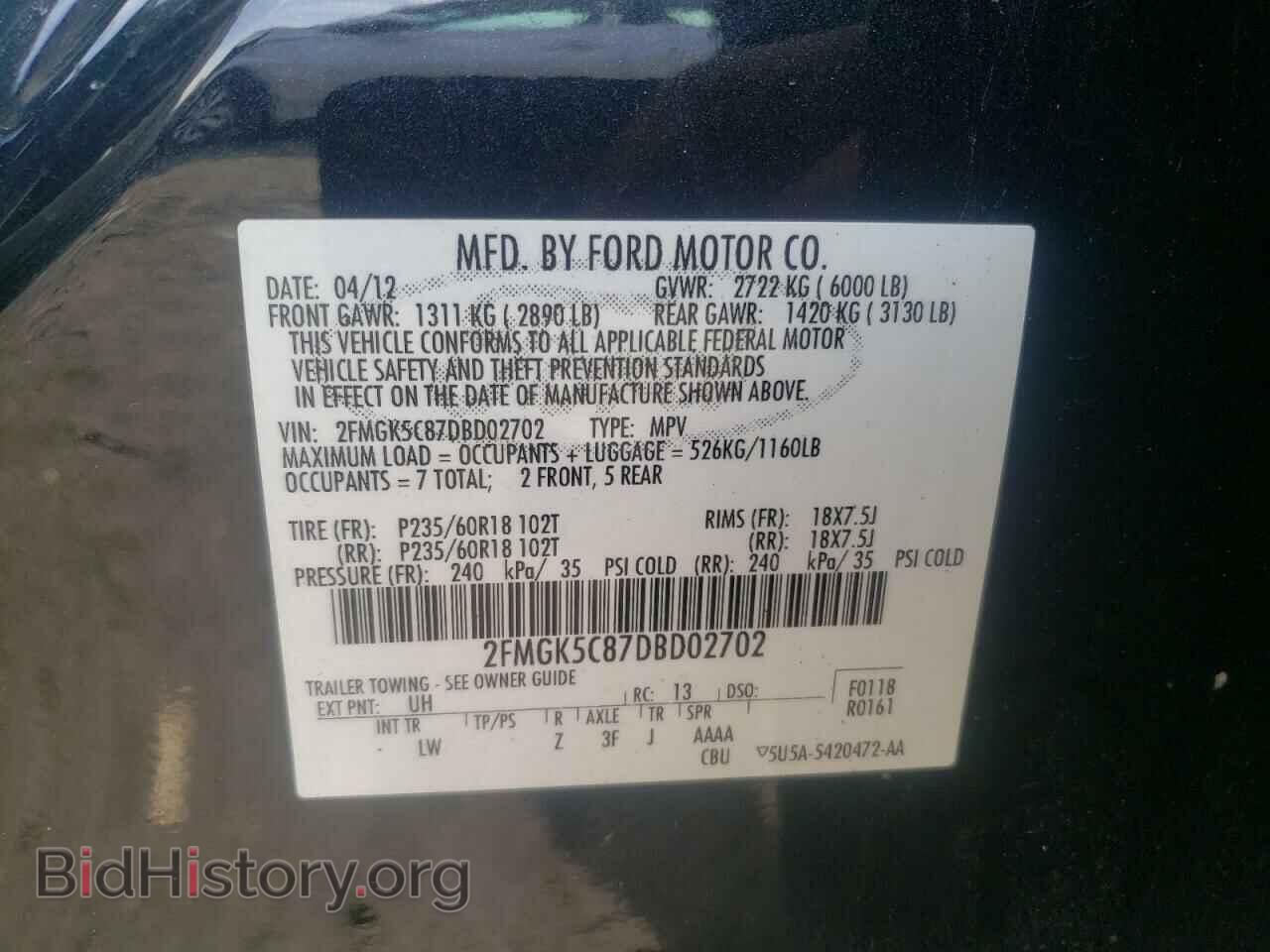 2013 FORD FLEX - VIN: 2FMGK5C87DBD02702 - Photo 10