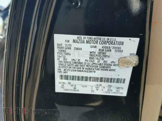 2006 MAZDA TRIBUTE - VIN: 4F2YZ04186KM22879 - Фото 10