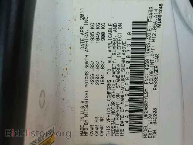 2012 MITSUBISHI ECLIPSE - VIN: 4A37L2EF9CE003319 - Фото 10