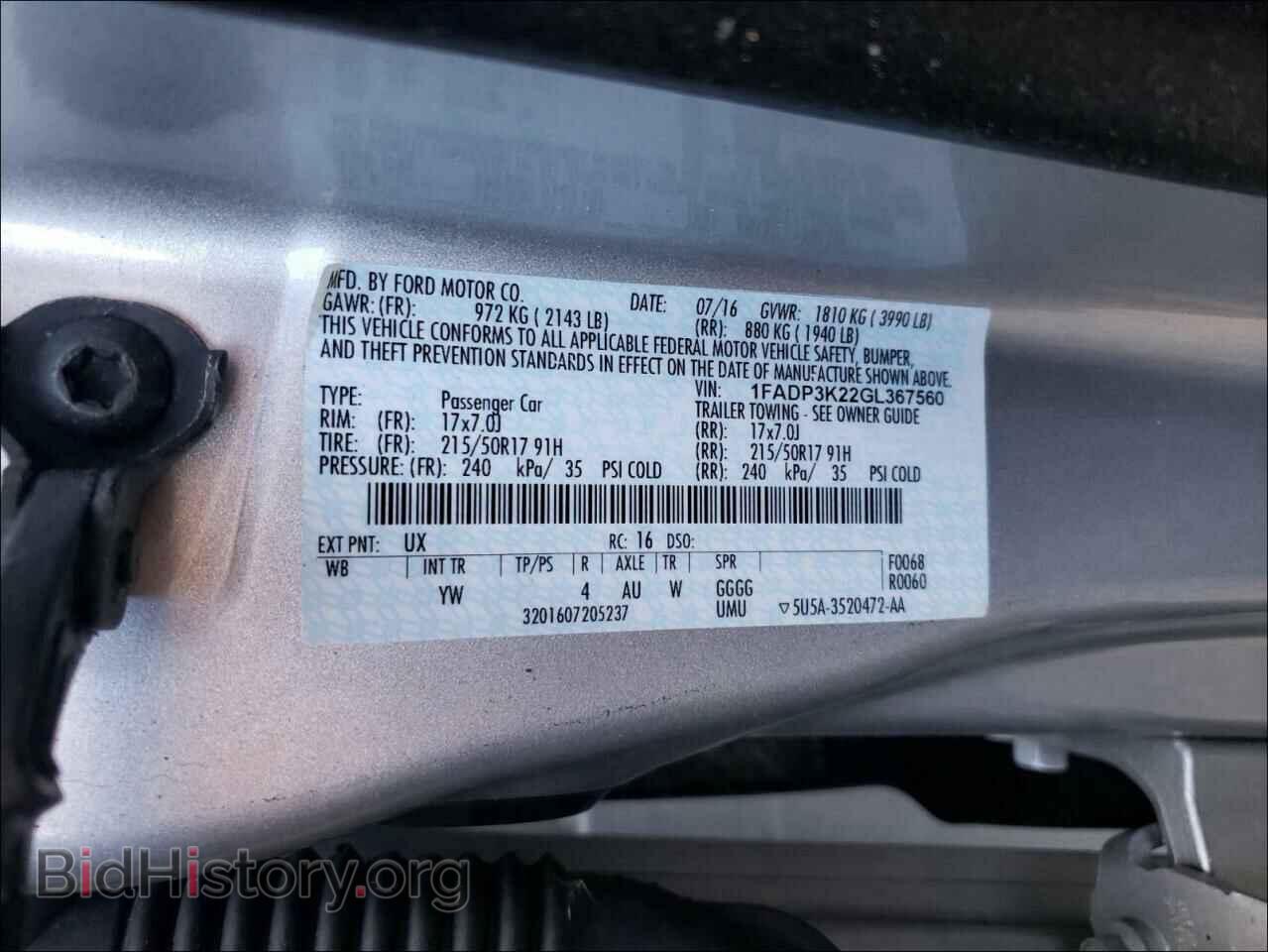 2016 FORD FOCUS - VIN: 1FADP3K22GL367560 - Photo 10