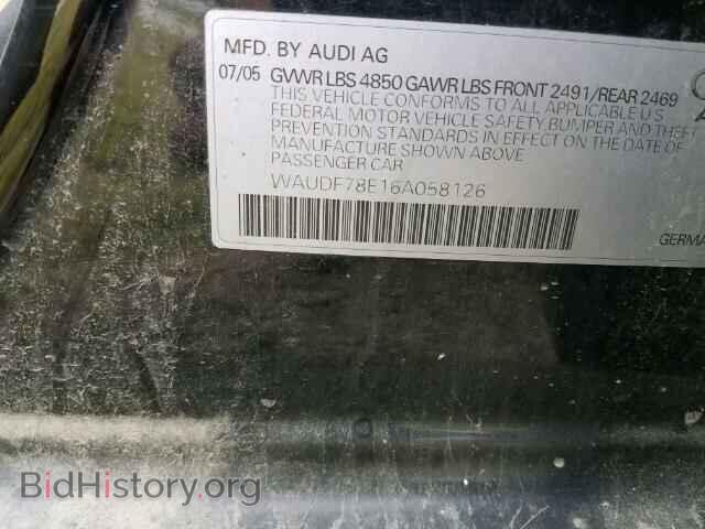 2006 AUDI A4 - VIN: WAUDF78E16A058126 - Photo 10