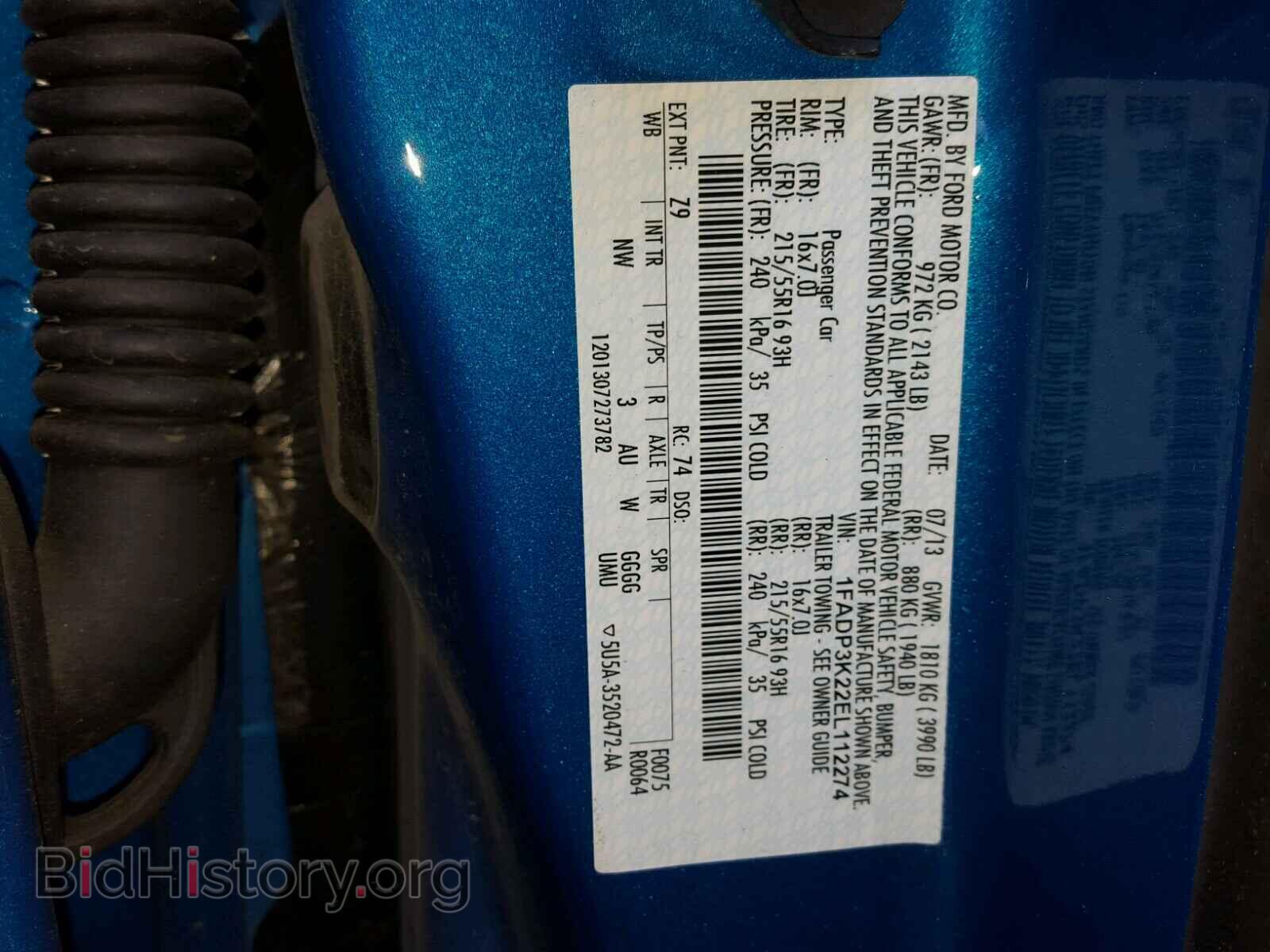 2014 FORD FOCUS - VIN: 1FADP3K22EL112274 - Photo 10