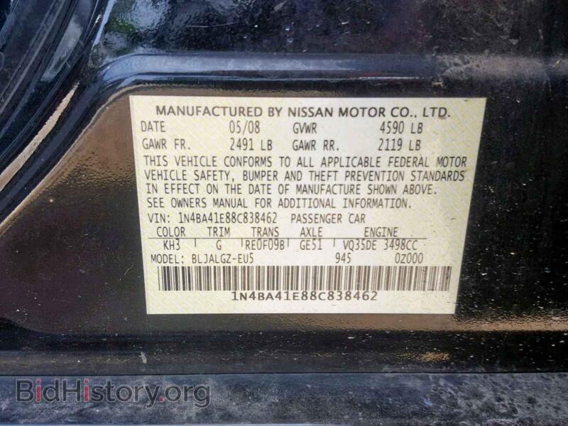 2008 Nissan MAXIMA (VIN 1N4BA41E88C838462) — photo 10 of 10