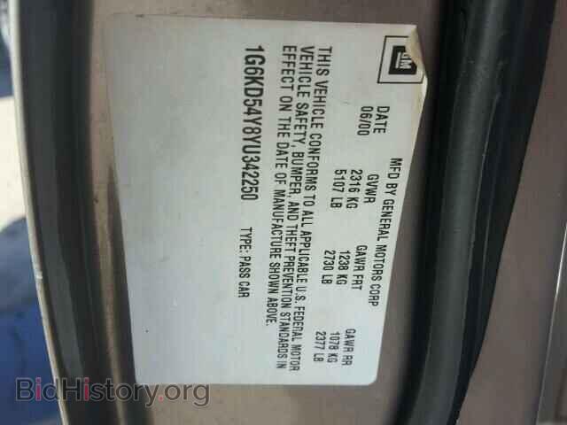2000 CADILLAC DEVILLE - VIN: 1G6KD54Y8YU342250 - Фото 9
