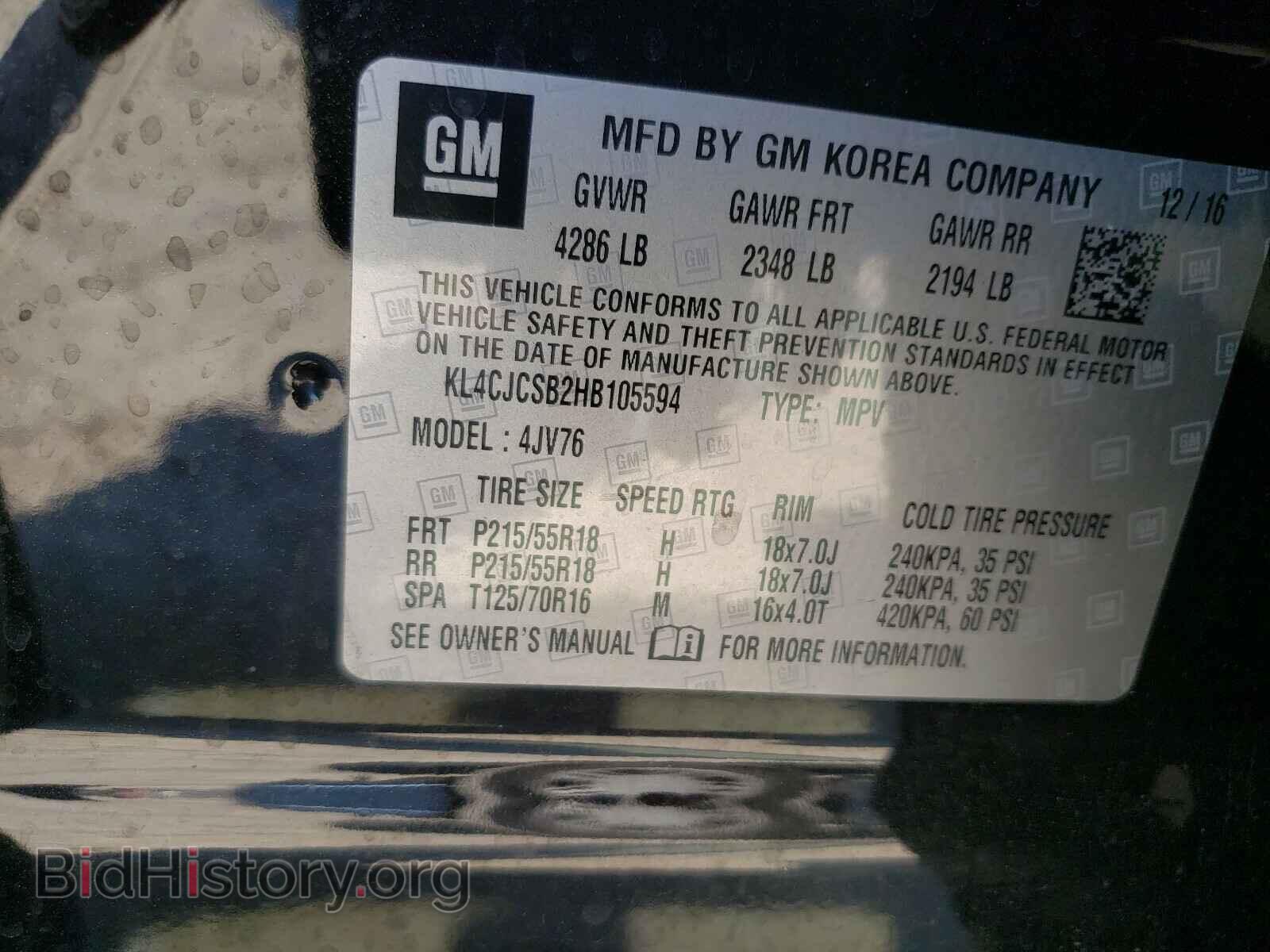 2017 BUICK ENCORE - VIN: KL4CJCSB2HB105594 - Photo 10