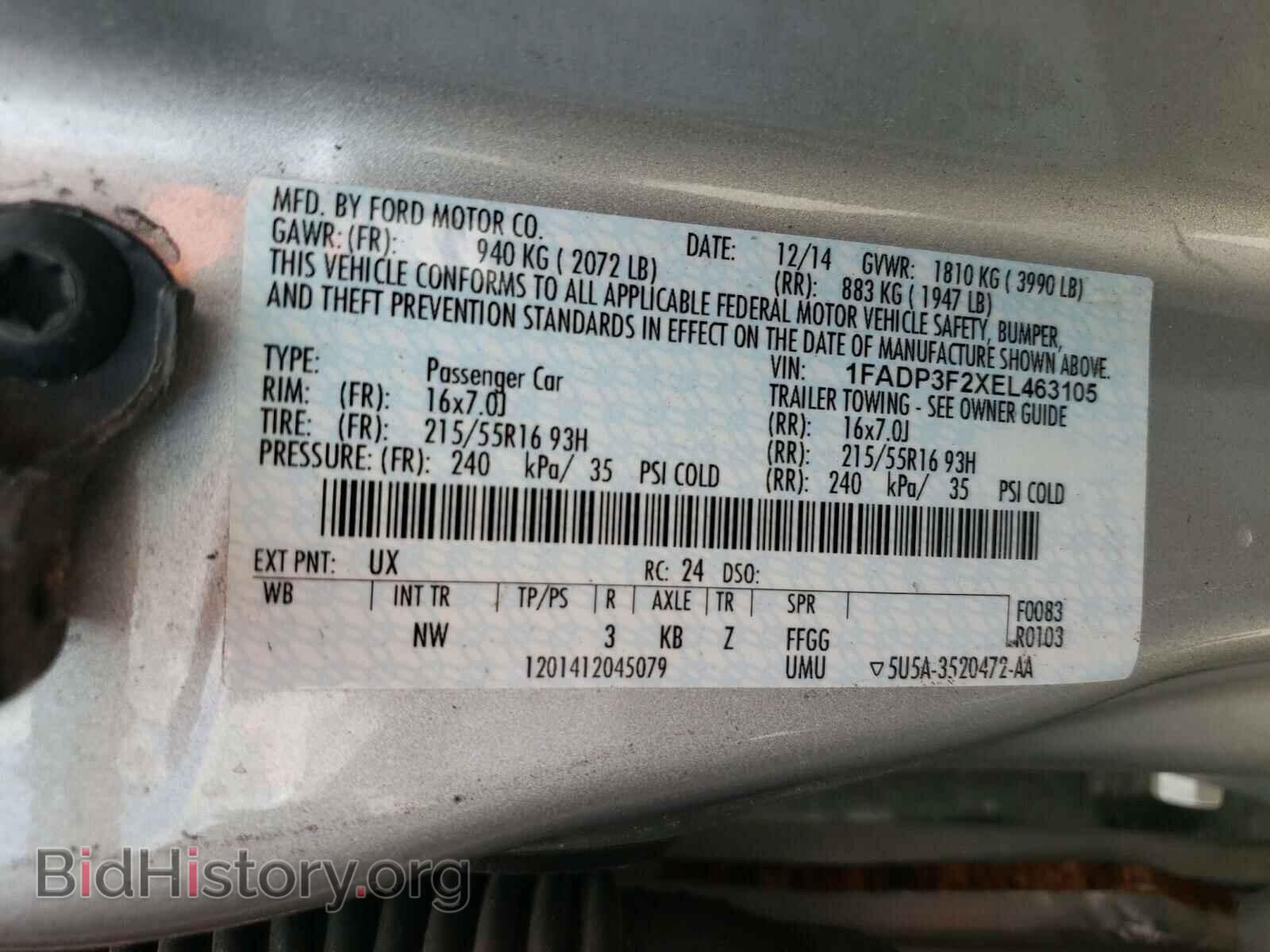 2014 FORD FOCUS - VIN: 1FADP3F2XEL463105 - Фото 10