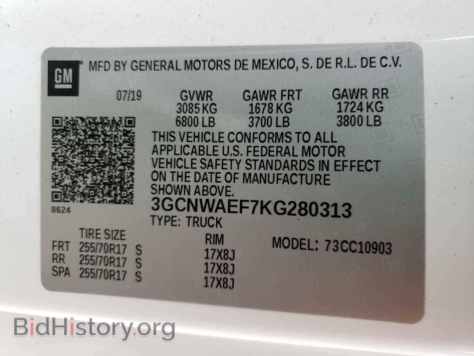 2019 CHEVROLET SILVERADO - VIN: 3GCNWAEF7KG280313 - Фото 10