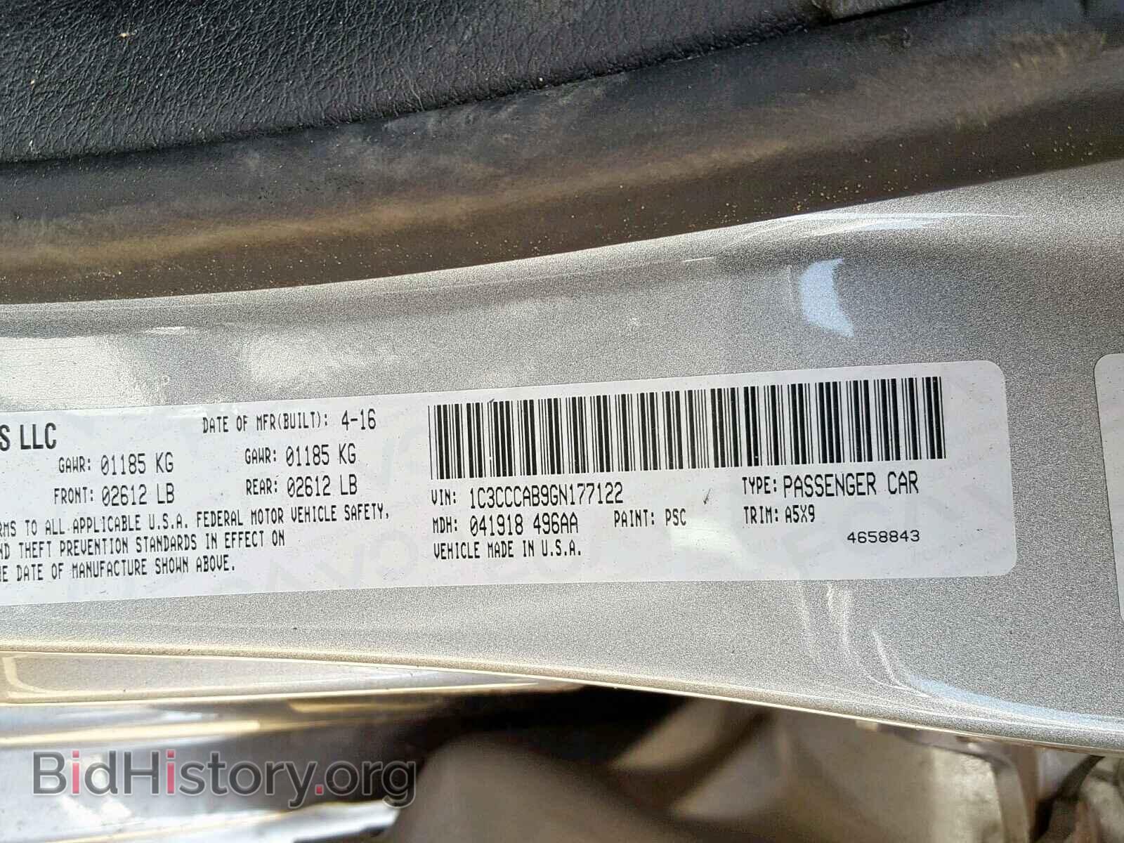 2016 CHRYSLER 200 - VIN: 1C3CCCAB9GN177122 - Photo 10
