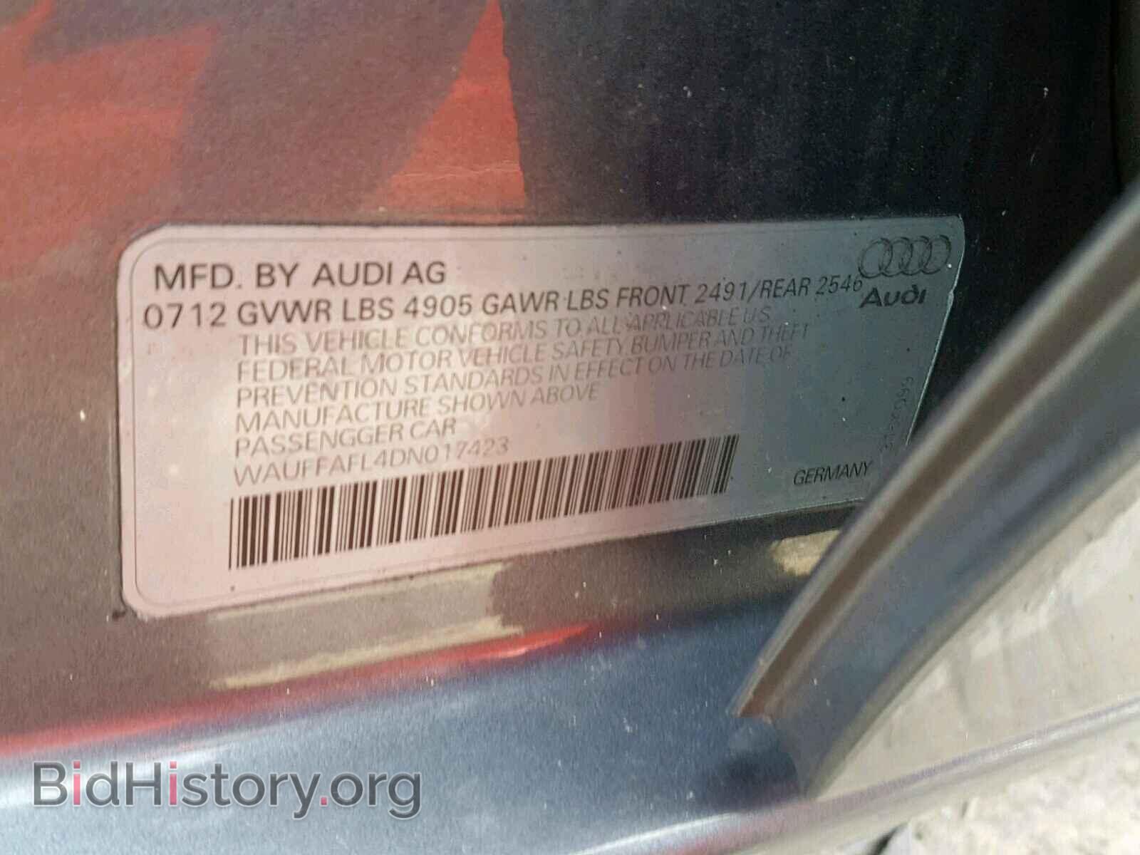 2013 AUDI A4 - VIN: WAUFFAFL4DN017423 - Photo 10