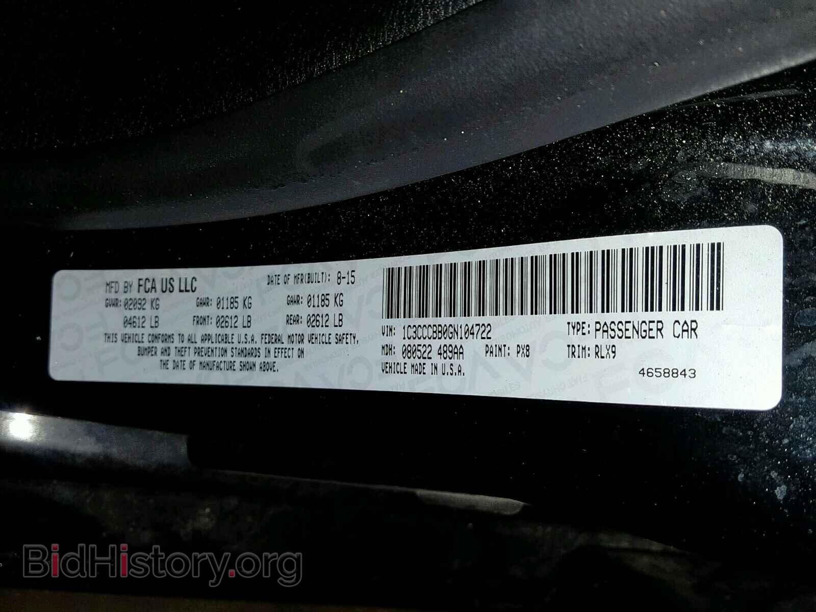 2016 CHRYSLER 200 - VIN: 1C3CCCBB0GN104722 - Фото 10