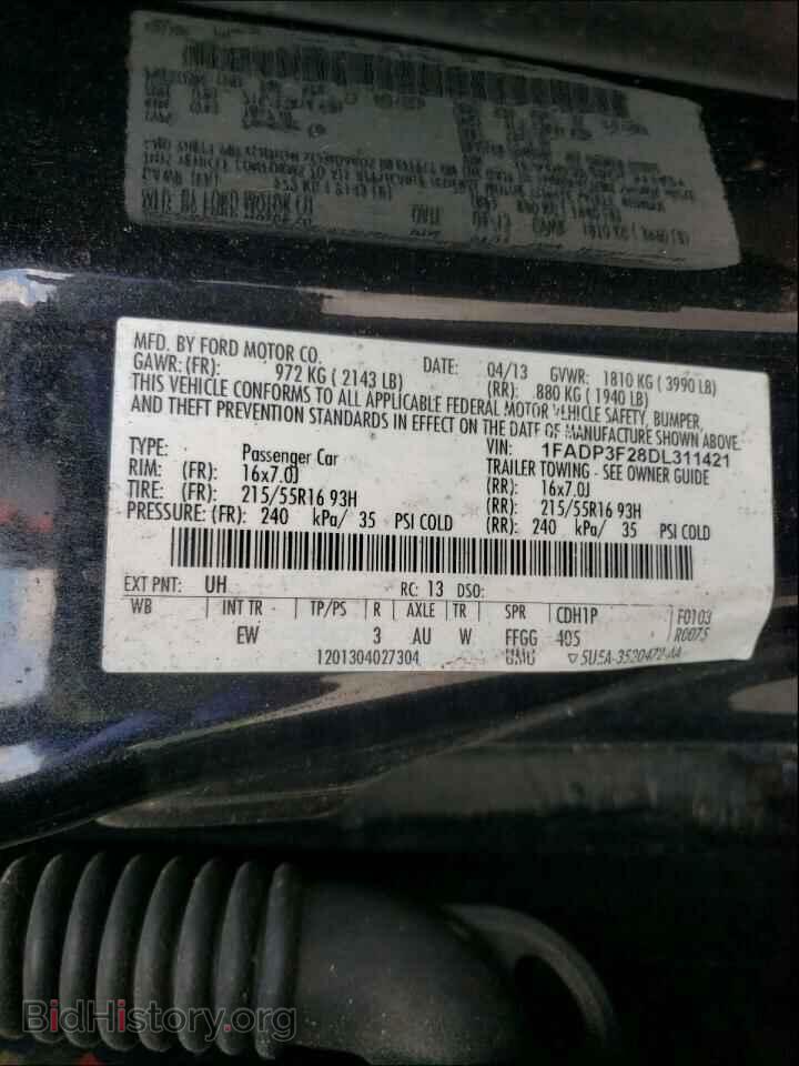 2013 FORD FOCUS - VIN: 1FADP3F28DL311421 - Photo 10