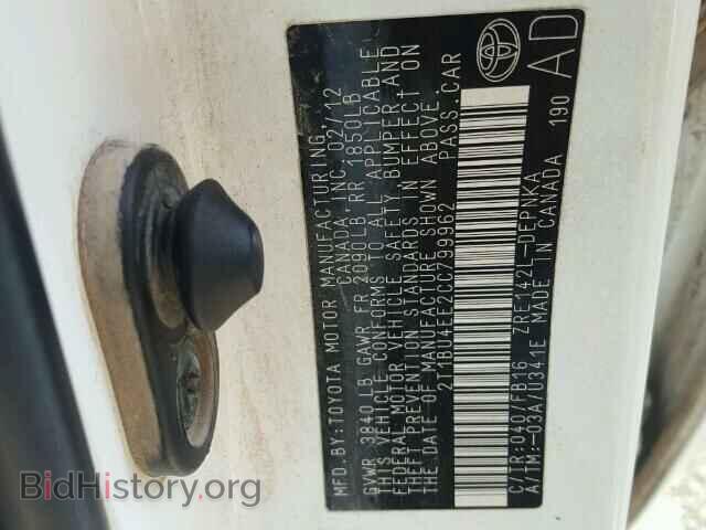 2012 TOYOTA COROLLA - VIN: 2T1BU4EE2CC799962 - Фото 10