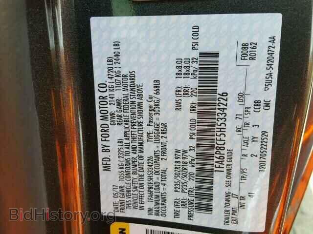 2017 FORD MUSTANG - VIN: 1FA6P8CF5H5334226 - Фото 10