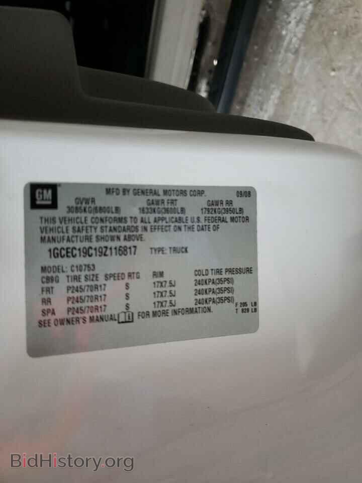 2009 CHEVROLET SILVERADO - VIN: 1GCEC19C19Z116817 - Фото 10