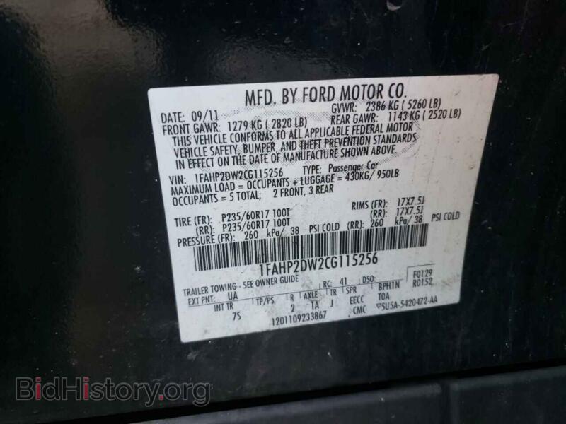 2012 Ford TAURUS (VIN 1FAHP2DW2CG115256) — photo 10 of 10