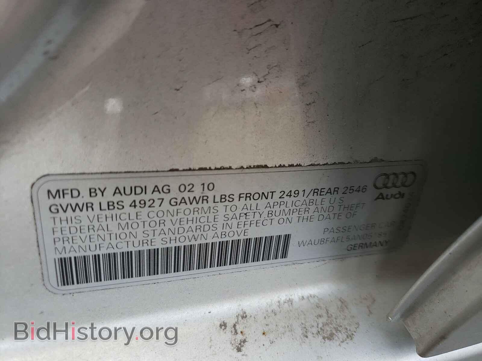 2010 AUDI A4 - VIN: WAUBFAFL5AN051851 - Фото 10