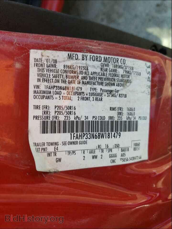 2008 FORD FOCUS - VIN: 1FAHP33N68W181479 - Фото 10
