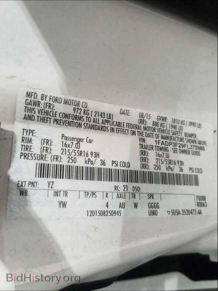 2015 FORD FOCUS - VIN: 1FADP3F29FL375986 - Photo 10