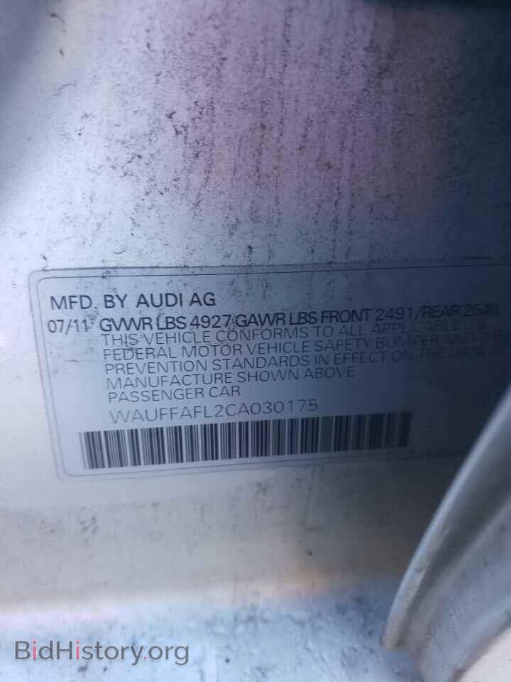 2012 AUDI A4 - VIN: WAUFFAFL2CA030175 - Фото 12