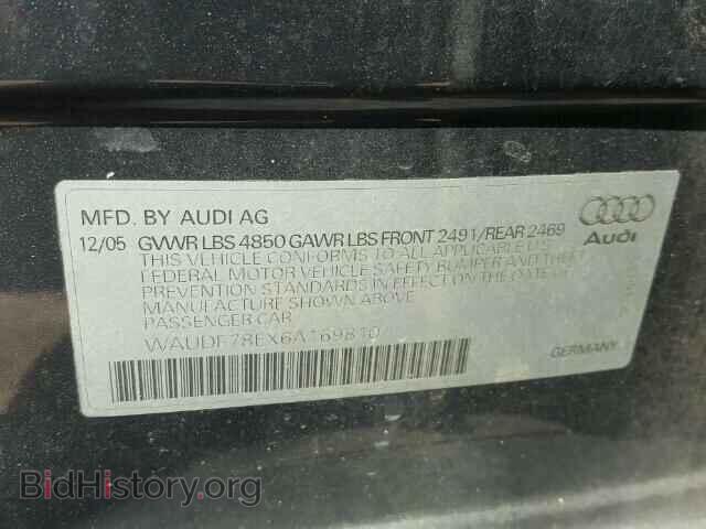2006 AUDI A4 - VIN: WAUDF78EX6A169810 - Фото 10