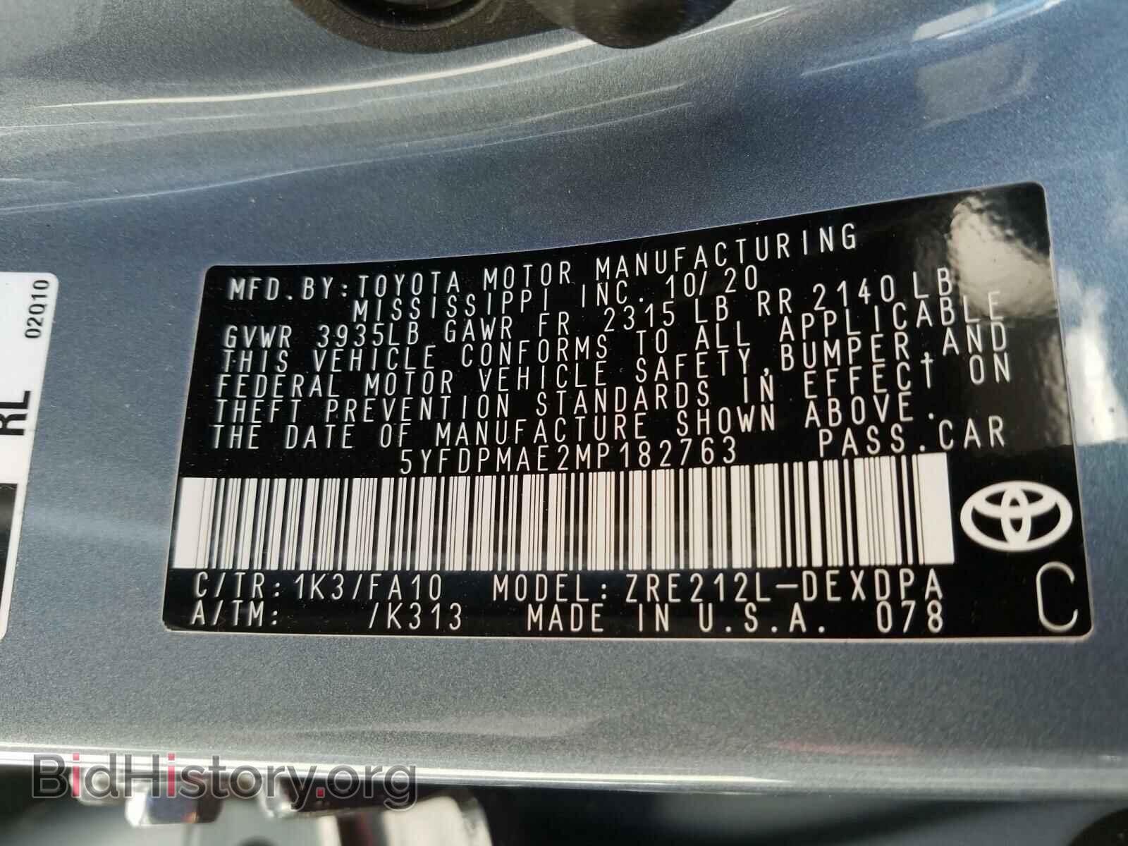 2021 TOYOTA COROLLA - VIN: 5YFDPMAE2MP182763 - Photo 10