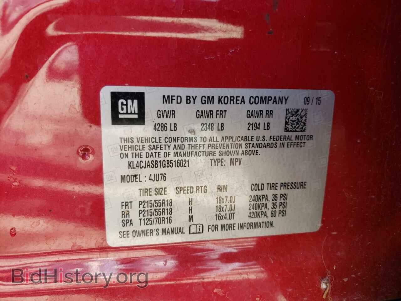 2016 BUICK ENCORE - VIN: KL4CJASB1GB516021 - Фото 13