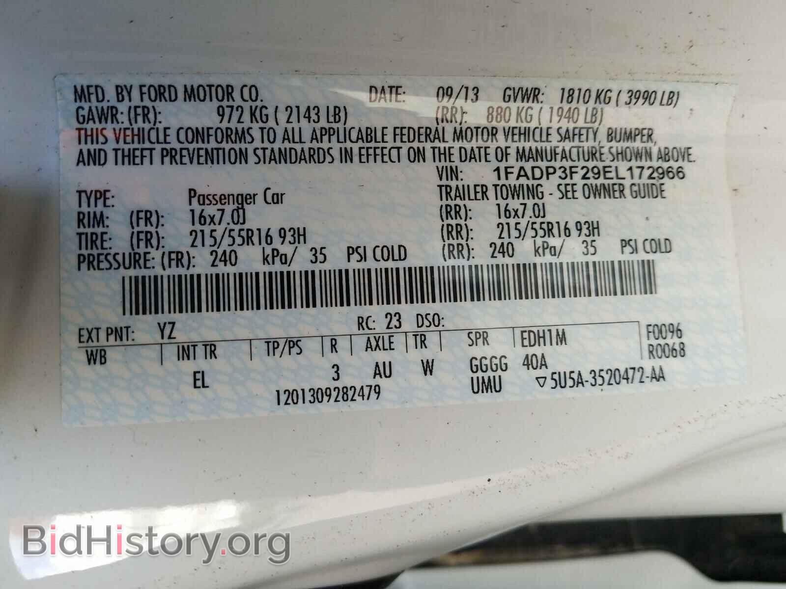 2014 FORD FOCUS - VIN: 1FADP3F29EL172966 - Photo 10