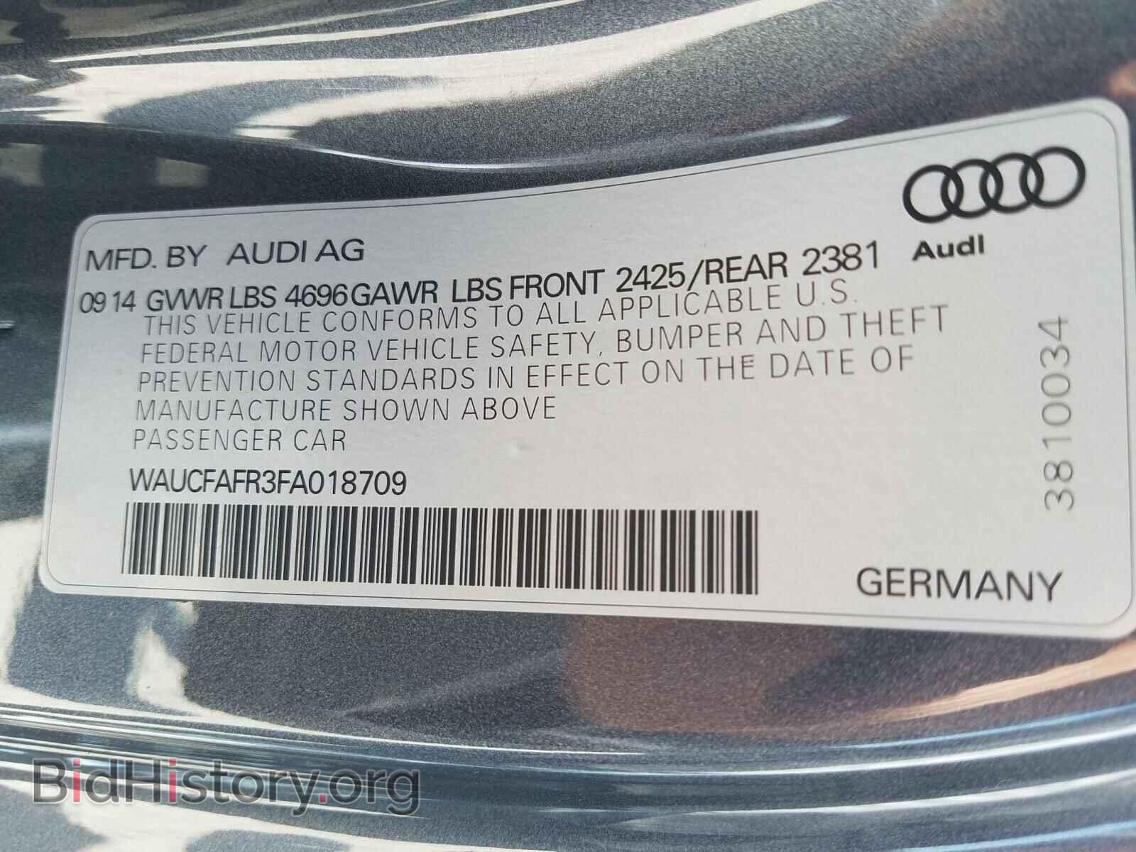 2015 AUDI A5 - VIN: WAUCFAFR3FA018709 - Photo 10