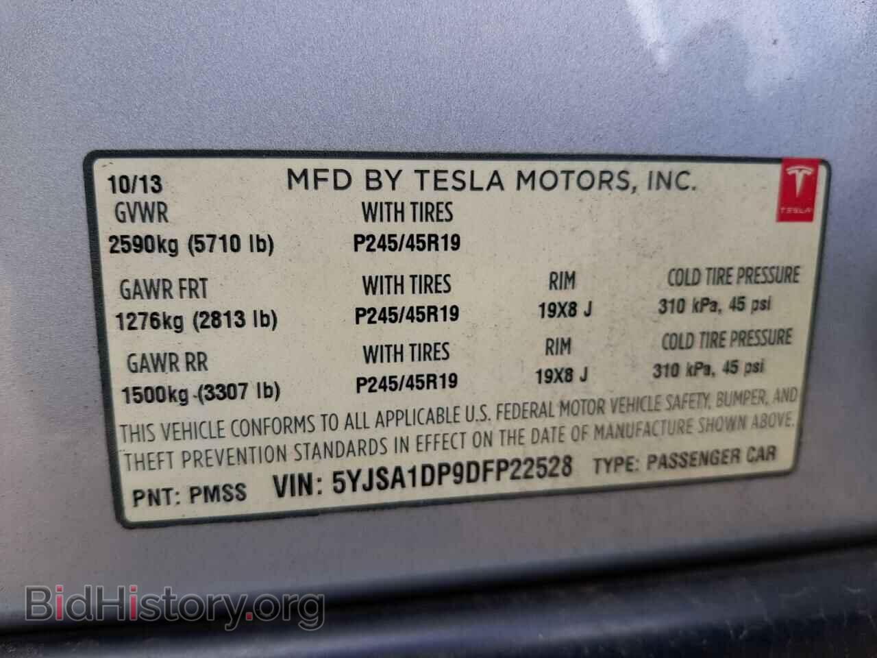 2013 TESLA MODEL S - VIN: 5YJSA1DP9DFP22528 - Photo 10