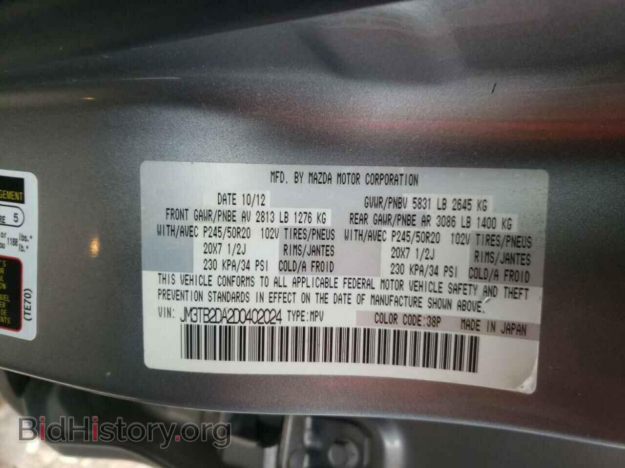 2013 MAZDA CX-9 - VIN: JM3TB2DA2D0402024 - Фото 10