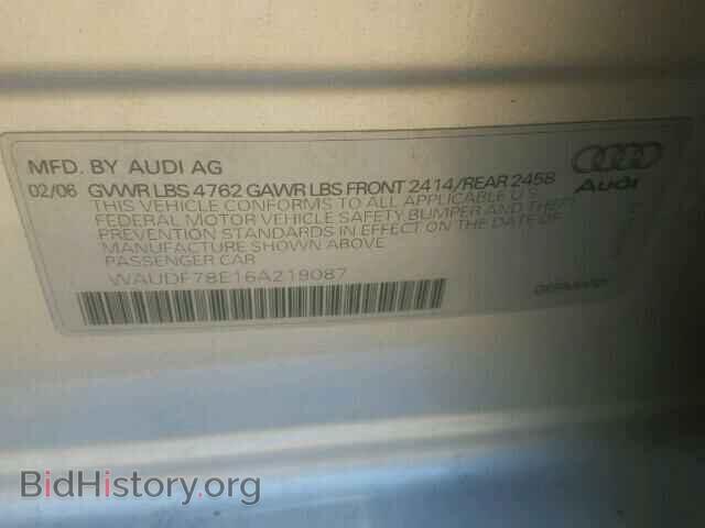 2006 AUDI A4 - VIN: WAUDF78E16A219087 - Photo 10