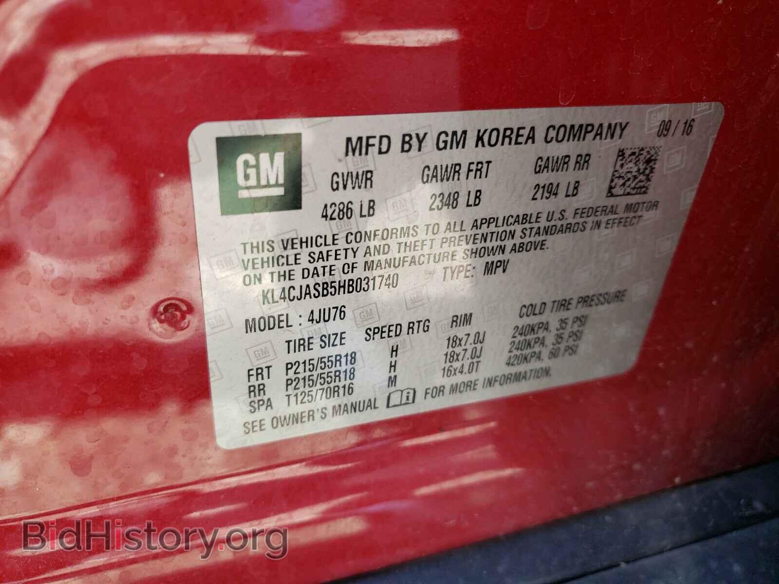2017 BUICK ENCORE - VIN: KL4CJASB5HB031740 - Photo 10