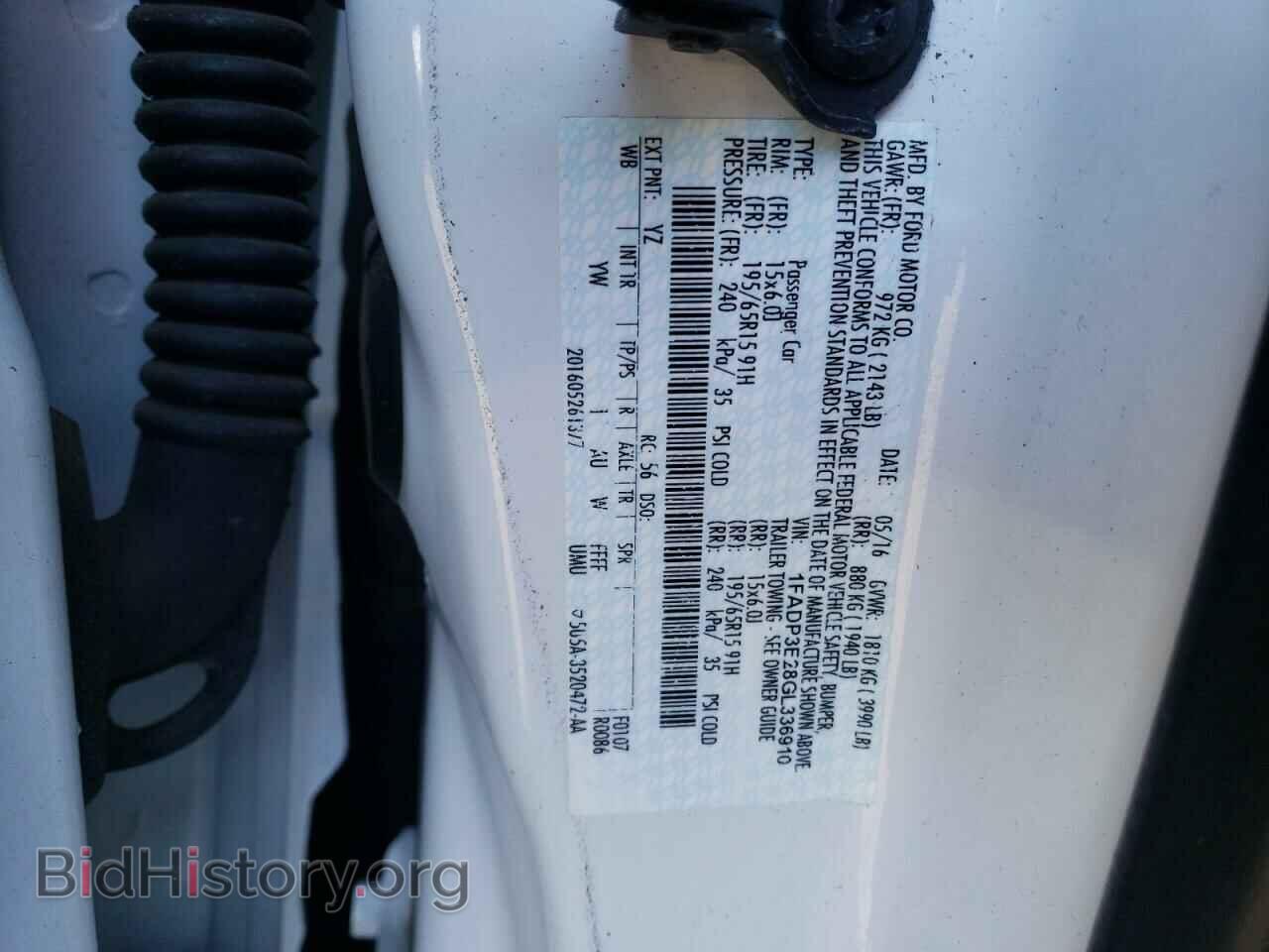 2016 FORD FOCUS - VIN: 1FADP3E28GL336910 - Фото 12