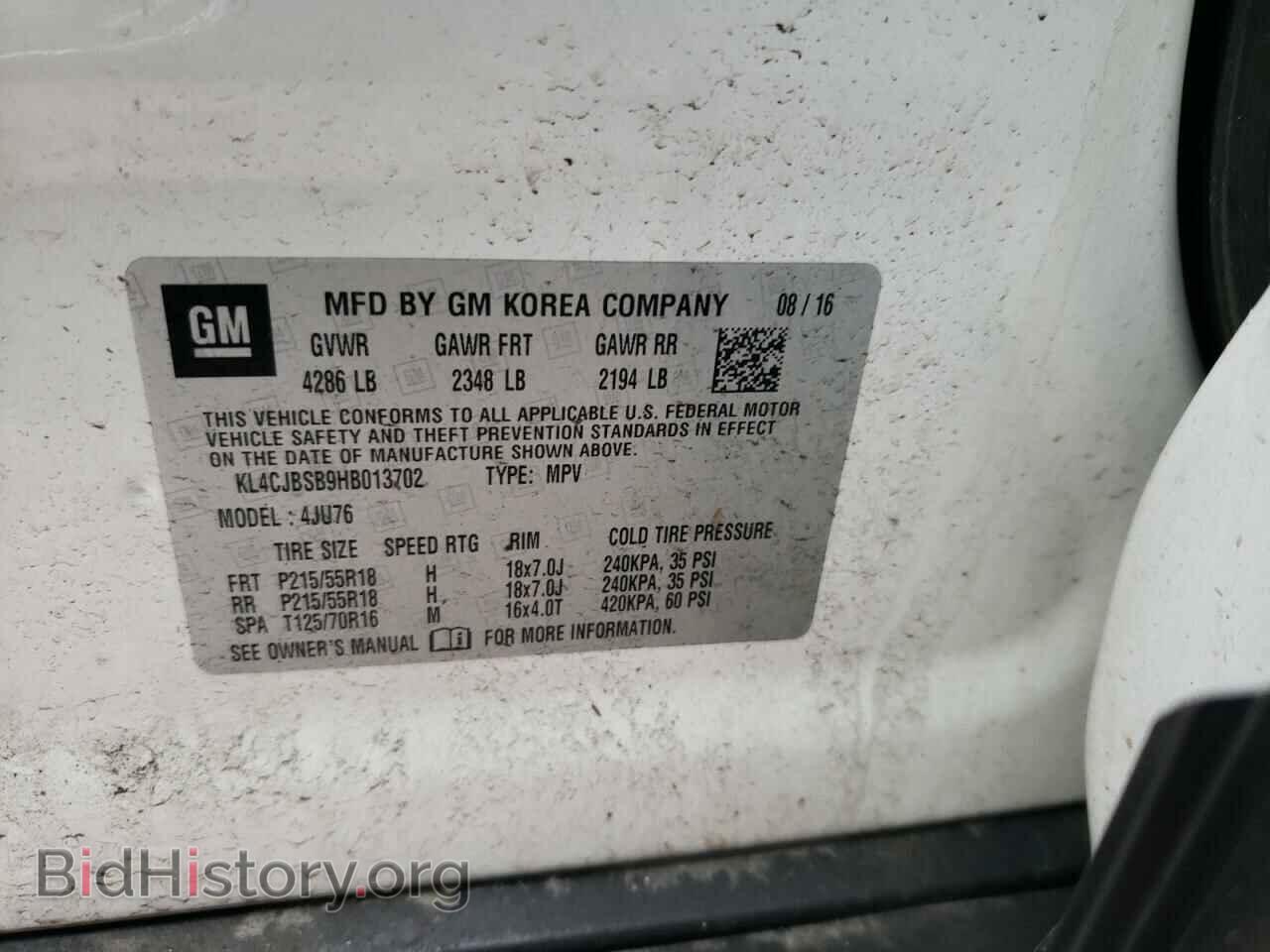 2017 BUICK ENCORE - VIN: KL4CJBSB9HB013702 - Photo 12
