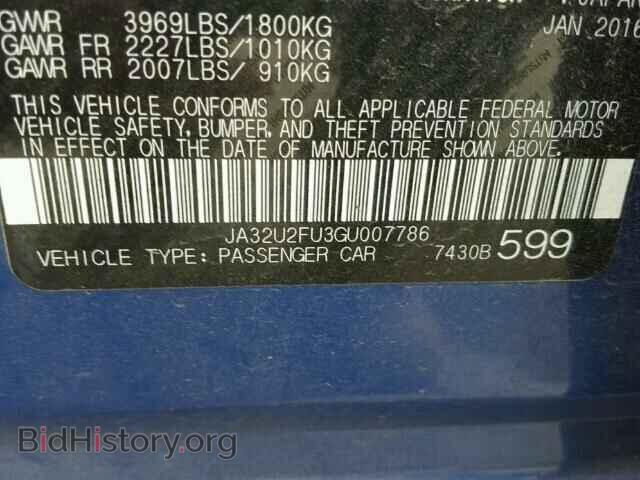 2016 MITSUBISHI LANCER - VIN: JA32U2FU3GU007786 - Фото 10