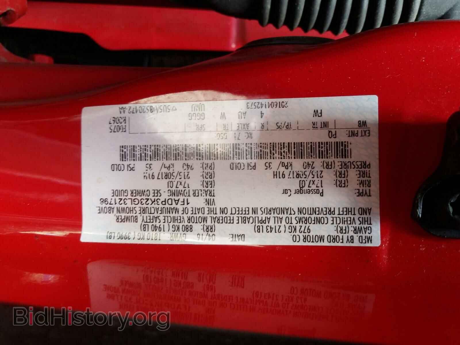 2016 FORD FOCUS - VIN: 1FADP3K23GL321798 - Фото 10