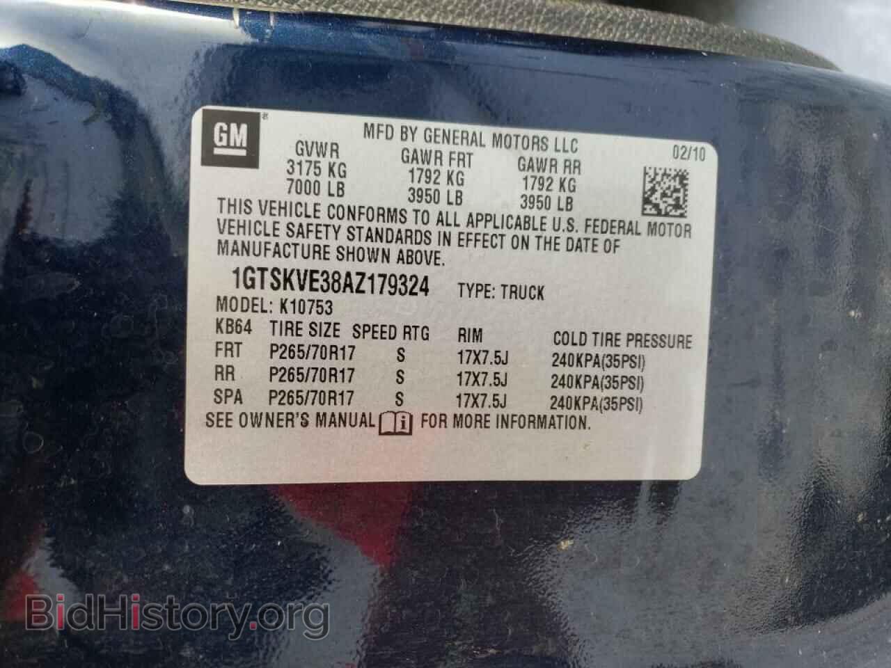 2010 GMC SIERRA - VIN: 1GTSKVE38AZ179324 - Фото 12