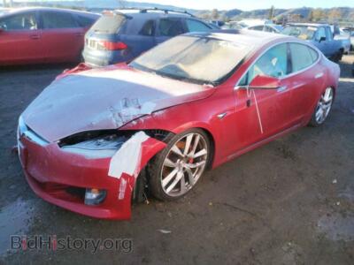 2016 Tesla MODEL S, красный — VIN 5YJSA1E4XGF178064, Copart