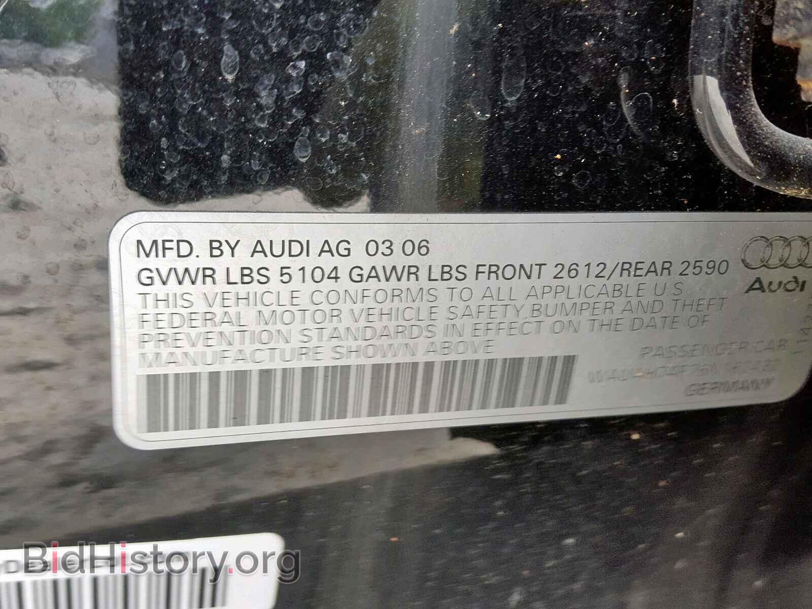 2006 AUDI A6 - VIN: WAUAH74F76N162432 - Фото 10