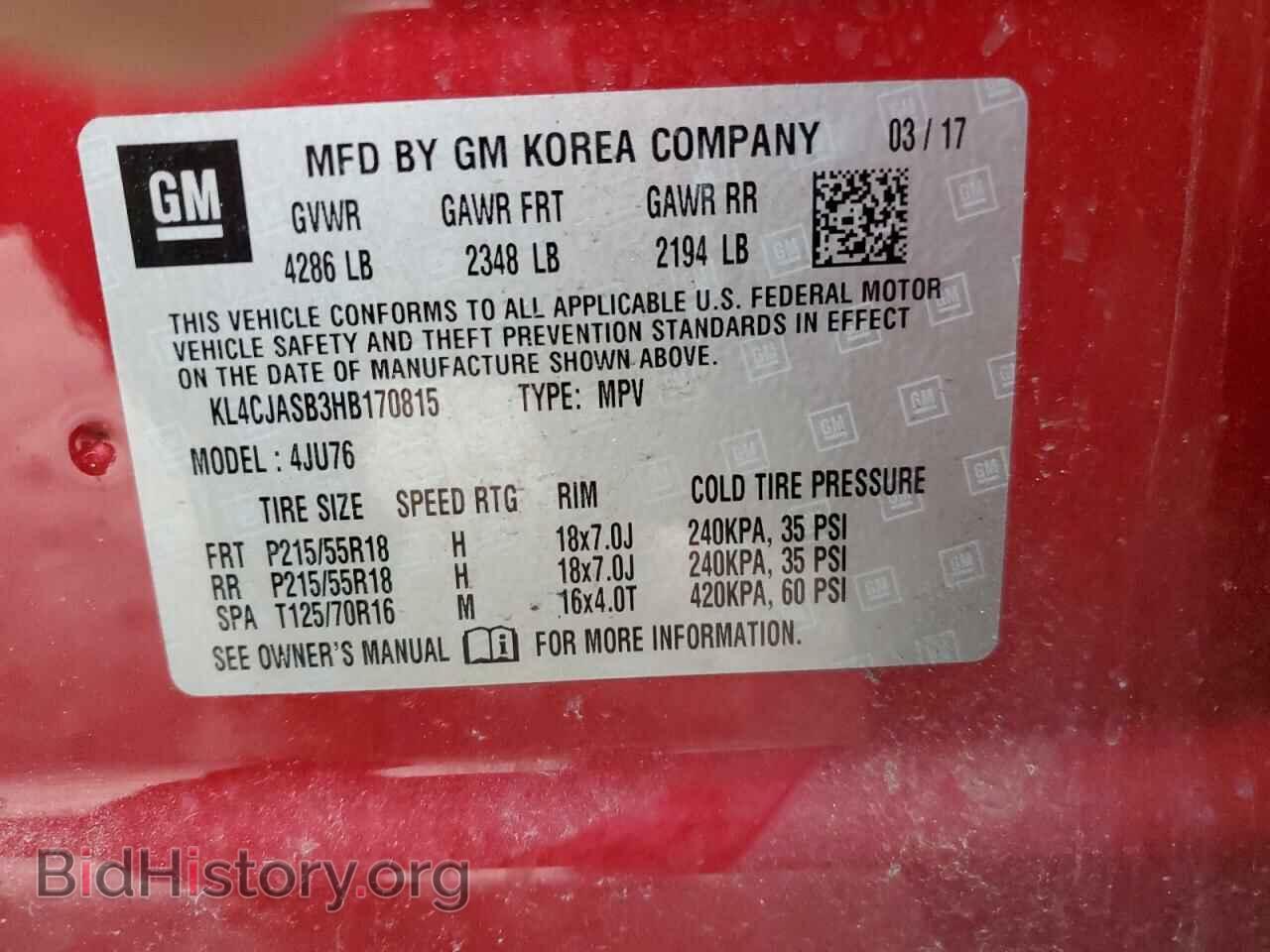 2017 BUICK ENCORE - VIN: KL4CJASB3HB170815 - Photo 13