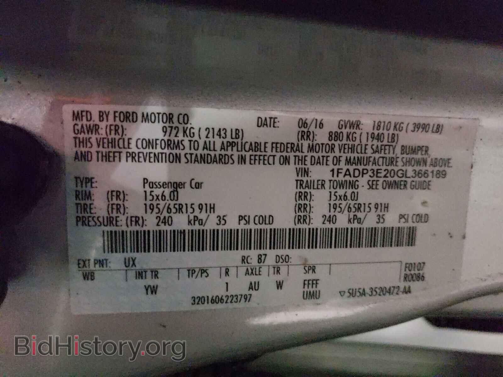 2016 FORD FOCUS - VIN: 1FADP3E20GL366189 - Photo 10