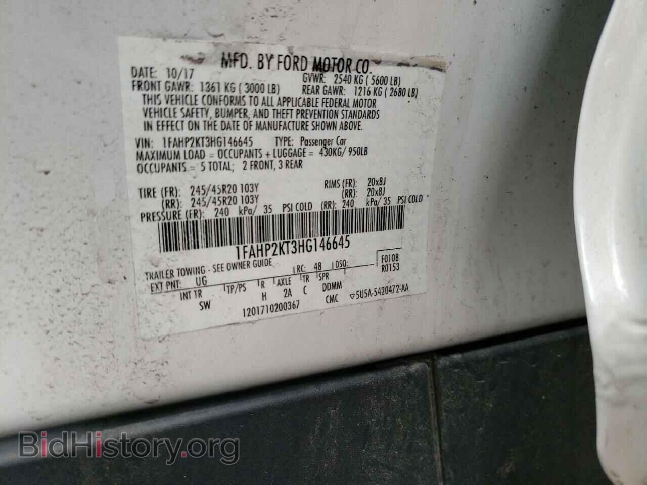 2017 FORD TAURUS - VIN: 1FAHP2KT3HG146645 - Фото 10