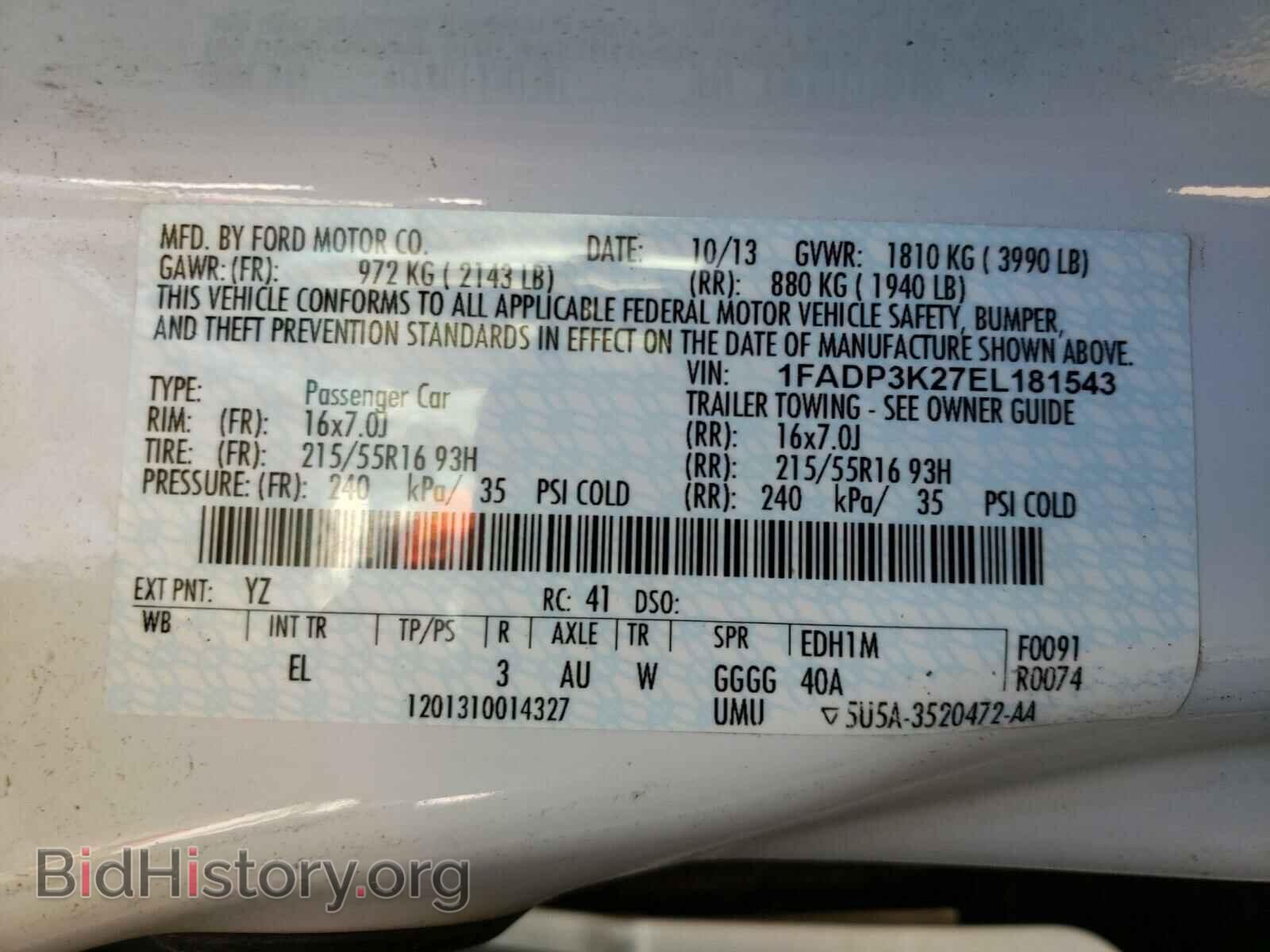 2014 FORD FOCUS - VIN: 1FADP3K27EL181543 - Photo 10