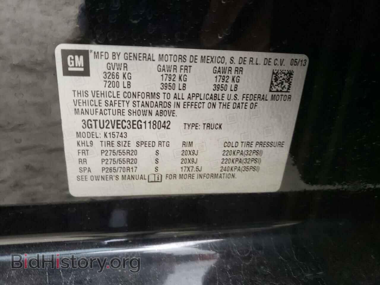 2014 GMC SIERRA - VIN: 3GTU2VEC3EG118042 - Фото 10