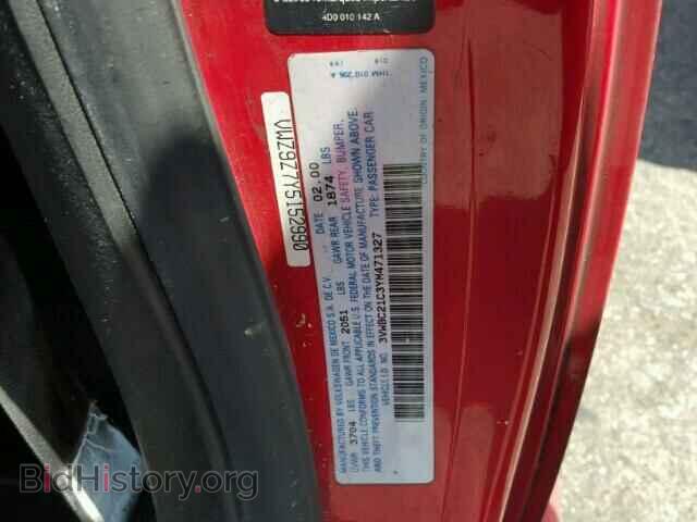 2000 VOLKSWAGEN BEETLE - VIN: 3VWBC21C3YM471327 - Фото 10
