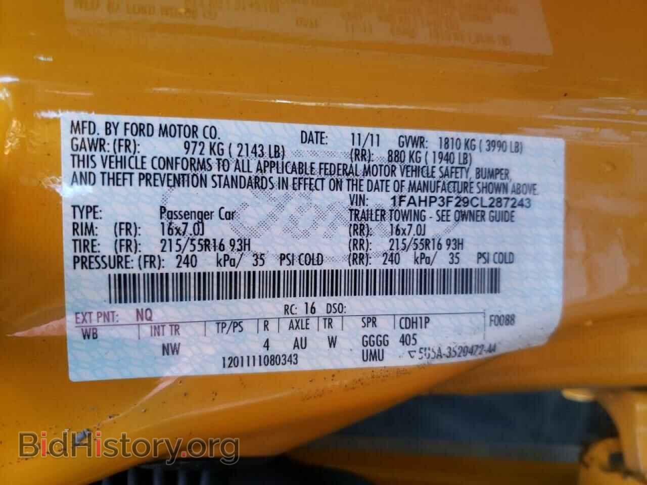 2012 FORD FOCUS - VIN: 1FAHP3F29CL287243 - Фото 10